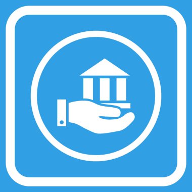 Banka hizmet vektör simgesi bir çerçeve içinde