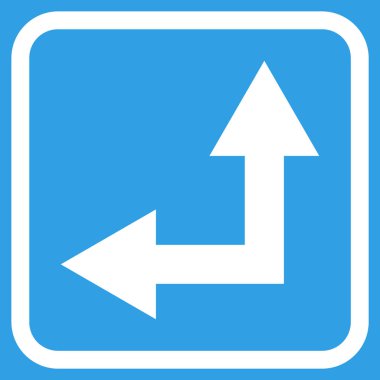 Vektör simgesi bir çerçeve içinde yukarı sol çatallanma ok