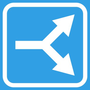 Bifurkasyon ok doğru vektör simgesi bir çerçeve içinde