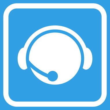 Çağrı Merkezi operatörü vektör simgesi bir çerçeve içinde