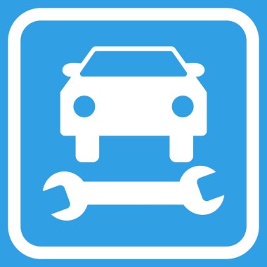 Araba tamir vektör simgesi bir çerçeve içinde