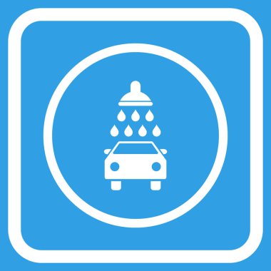 Araba duş vektör simgesi bir çerçeve içinde