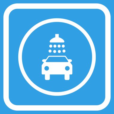 Araba duş vektör simgesi bir çerçeve içinde