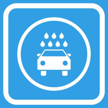 Araba duş vektör simgesi bir çerçeve içinde