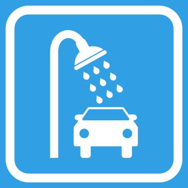 Araba duş vektör simgesi bir çerçeve içinde