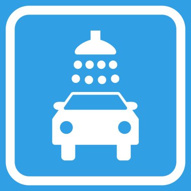 Araba duş vektör simgesi bir çerçeve içinde