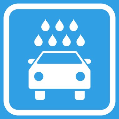 Araba duş vektör simgesi bir çerçeve içinde