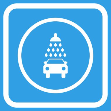 Araba duş vektör simgesi bir çerçeve içinde