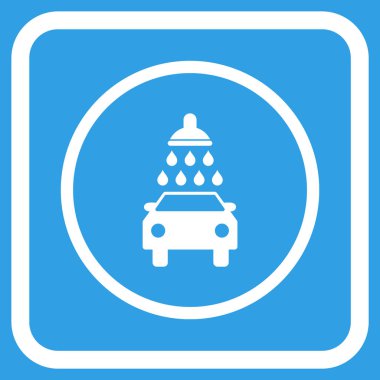 Oto yıkama vektör simgesi bir çerçeve içinde