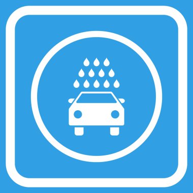 Oto yıkama vektör simgesi bir çerçeve içinde