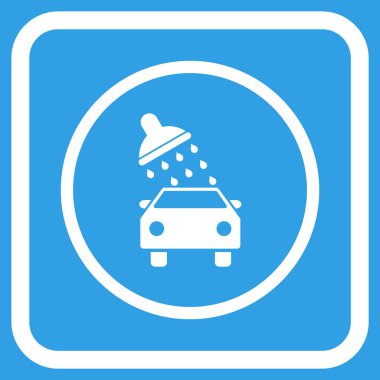 Oto yıkama vektör simgesi bir çerçeve içinde