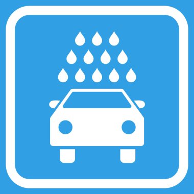 Oto yıkama vektör simgesi bir çerçeve içinde
