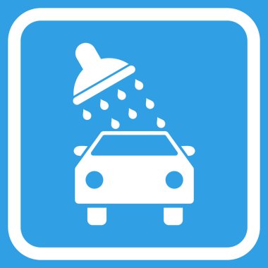 Oto yıkama vektör simgesi bir çerçeve içinde