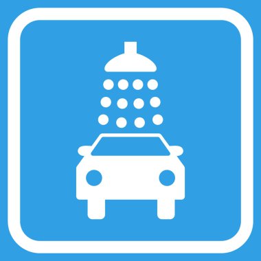 Oto yıkama vektör simgesi bir çerçeve içinde