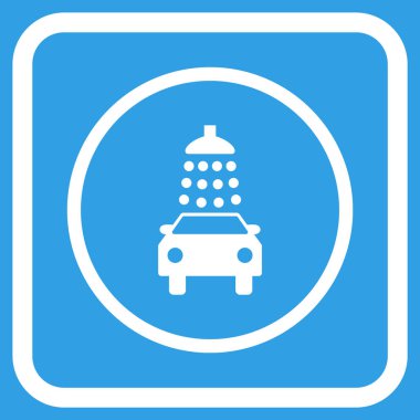 Oto yıkama vektör simgesi bir çerçeve içinde