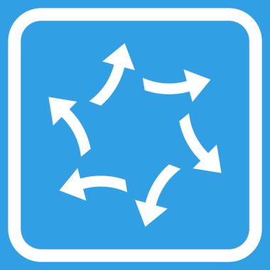 Santrifüj oklar bir çerçeve içinde simge vektör