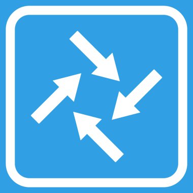 Merkezcil oklar bir çerçeve içinde simge vektör