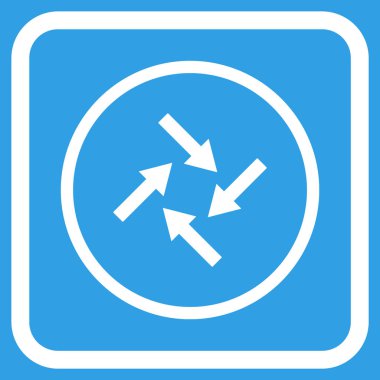 Merkezcil oklar bir çerçeve içinde simge vektör