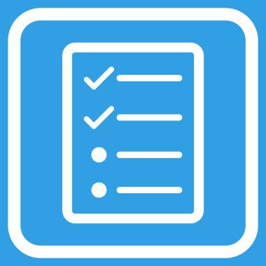 Denetim listesi sayfa vektör simgesi bir çerçeve içinde