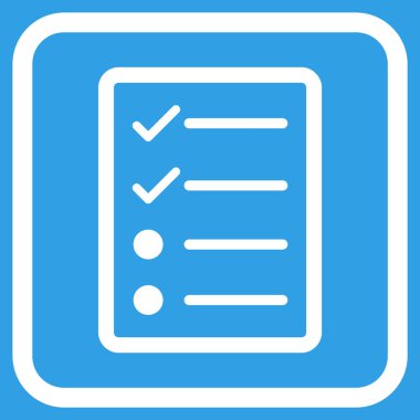 Denetim listesi sayfa vektör simgesi bir çerçeve içinde