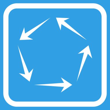 Dolaşım vektör simgesi bir çerçeve içinde