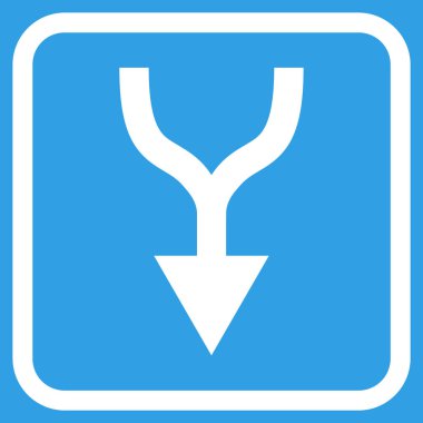 Vektör simgesi bir çerçeve içinde aşağı ok birleştirmek