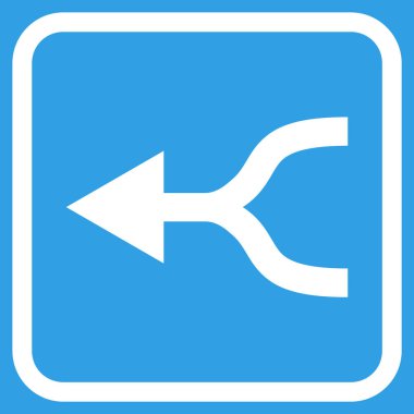 Ok sol vektör simgesi bir çerçeve içinde birleştirmek