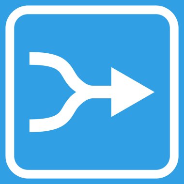 Ok sağ vektör simgesi bir çerçeve içinde birleştirmek