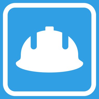 İnşaat kask vektör simgesi bir çerçeve içinde