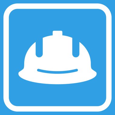 İnşaat kask vektör simgesi bir çerçeve içinde