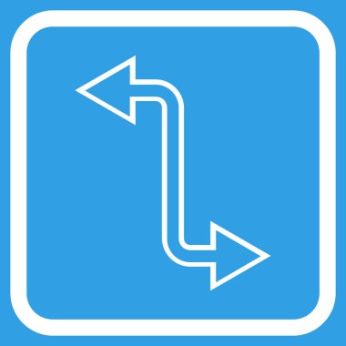 Eğri Exchange ok vektör simgesi bir çerçeve içinde