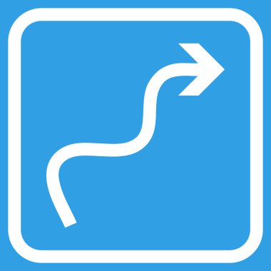 Eğri ok vektör simgesi bir çerçeve içinde