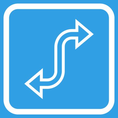 Eğri Exchange ok vektör simgesi bir çerçeve içinde