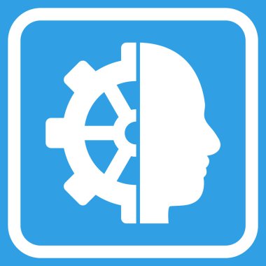 Cyborg dişli vektör simgesi bir çerçeve içinde