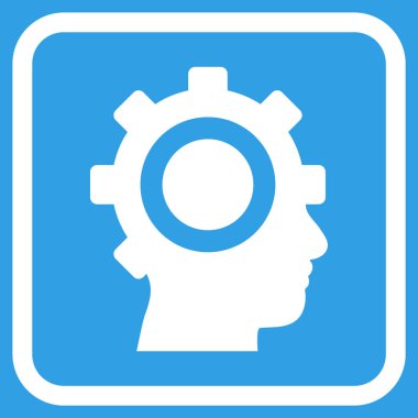 Cyborg dişli vektör simgesi bir çerçeve içinde