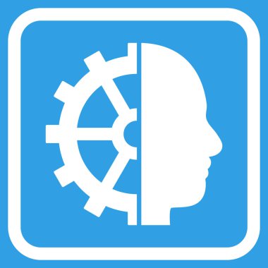 Cyborg dişli vektör simgesi bir çerçeve içinde