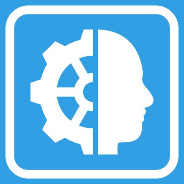 Cyborg dişli vektör simgesi bir çerçeve içinde