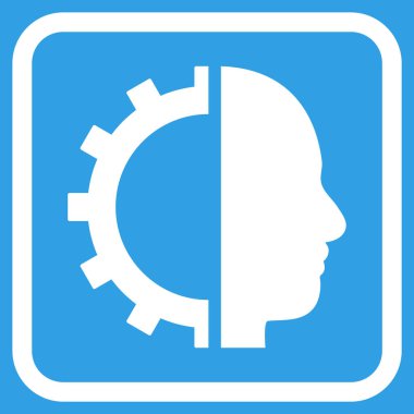 Cyborg dişli vektör simgesi bir çerçeve içinde