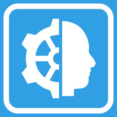 Cyborg dişli vektör simgesi bir çerçeve içinde