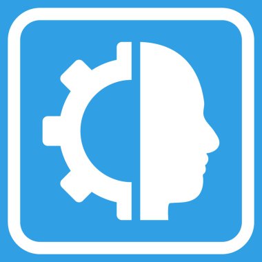 Cyborg dişli vektör simgesi bir çerçeve içinde