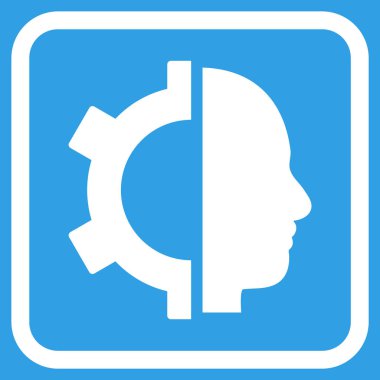 Cyborg dişli vektör simgesi bir çerçeve içinde