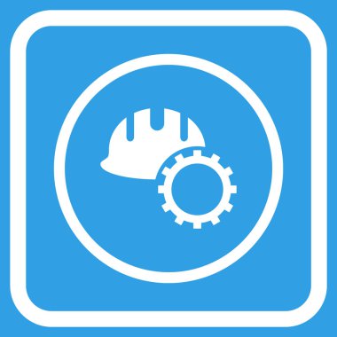 Geliştirme işçisi vektör simgesi bir çerçeve içinde