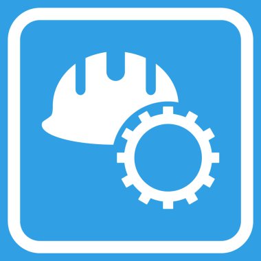 Geliştirme işçisi vektör simgesi bir çerçeve içinde