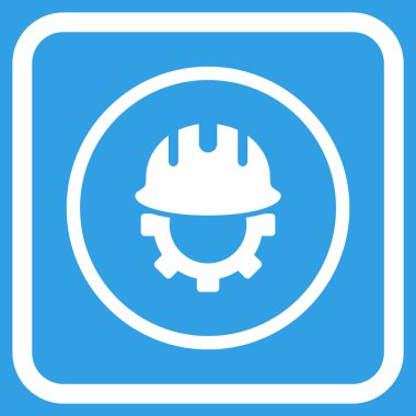 Geliştirme işçisi vektör simgesi bir çerçeve içinde