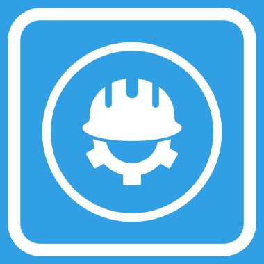 Geliştirme kask vektör simgesi bir çerçeve içinde