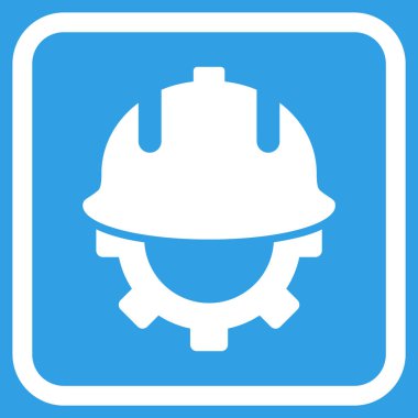 Geliştirme kask vektör simgesi bir çerçeve içinde