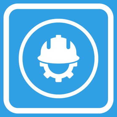 Geliştirme kask vektör simgesi bir çerçeve içinde