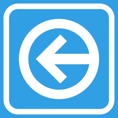 Yön sol vektör simgesi bir çerçeve içinde