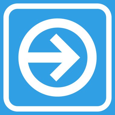 Yöne doğru vektör simgesi bir çerçeve içinde