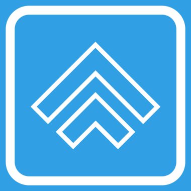 Yön yukarı vektör simgesi bir çerçeve içinde